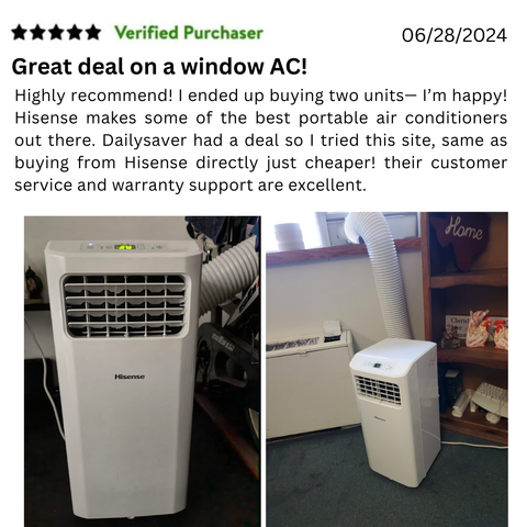 Hisense 8,000 BTU Portable AC up to 300 Sq.ft with Remote Control