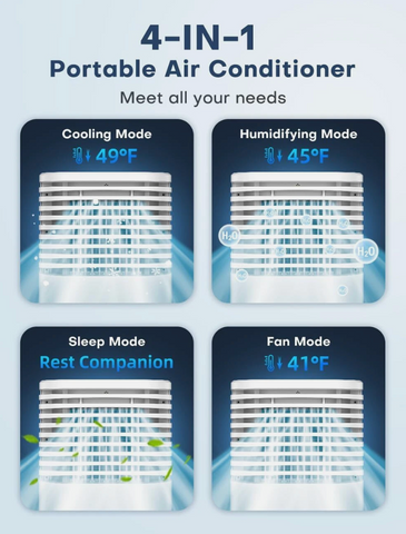 ac coller, 4in1 ac, window free ac, quiet ac, ac unit 2 gal, air conditioner, air conditioner cooler fan